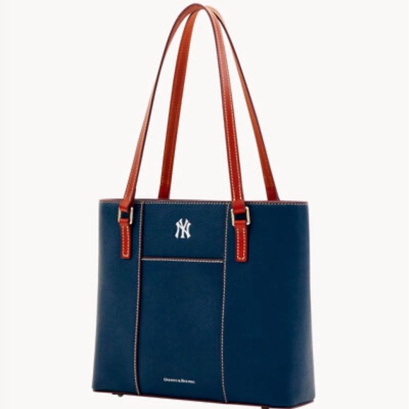 New York Yankees MLB Dooney and Bourke Small Lexington Pebbled Leather Tote -NWT - Picture 3 of 8